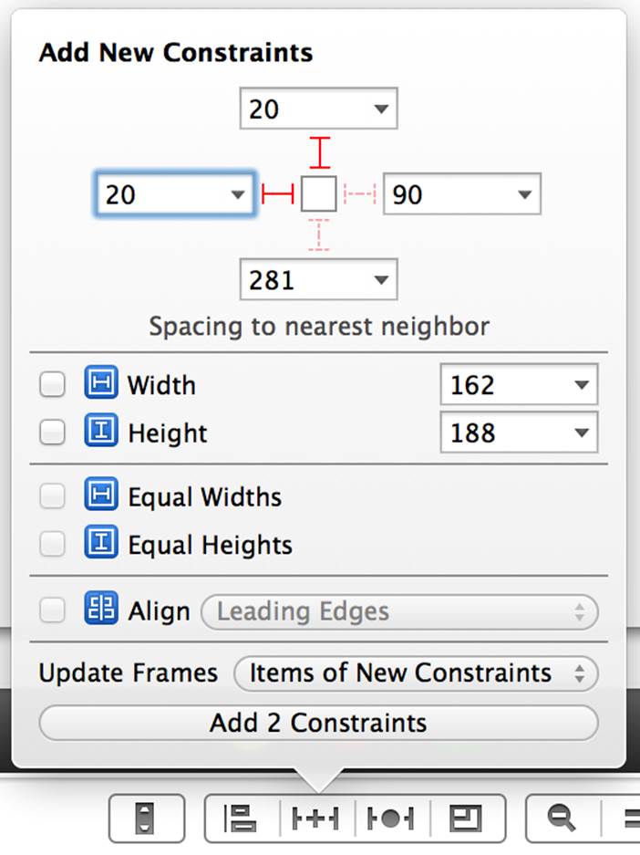 Creating the constraints