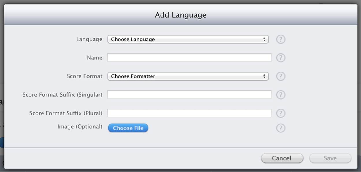 The information you need to provide for each language.