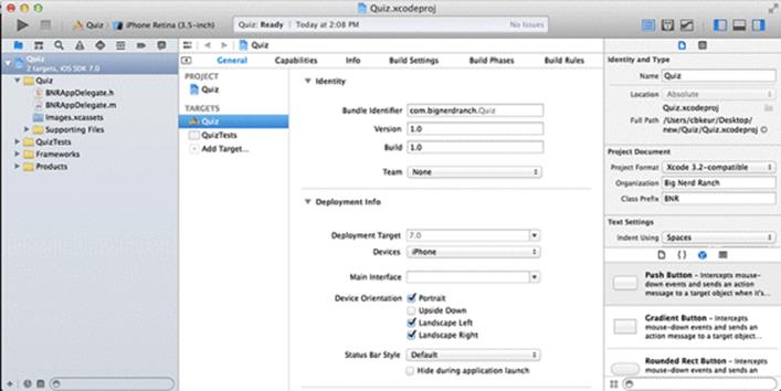 Xcode workspace window