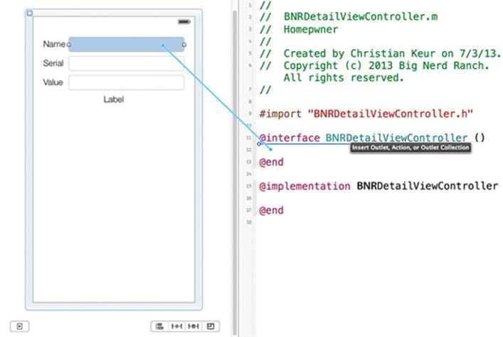 Dragging from XIB to source file