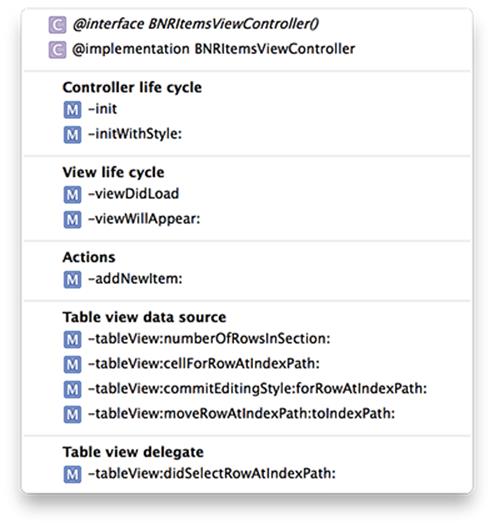 File popover with #pragma marks