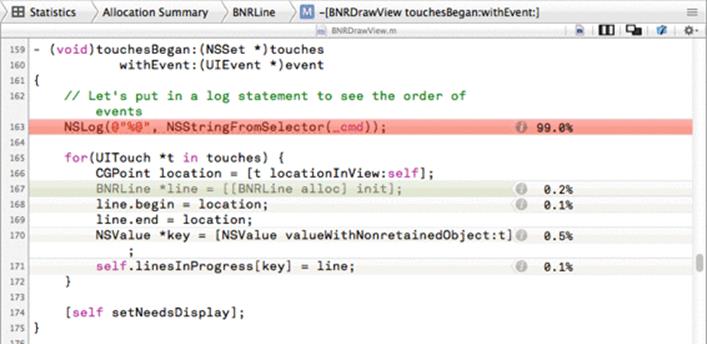 Source code in Instruments