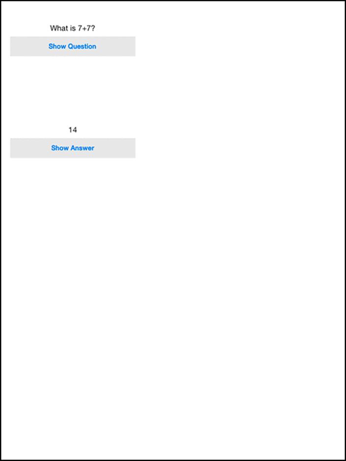 Universalized Quiz running on the iPad