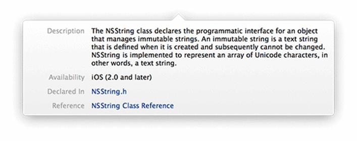 Option-clicking NSString