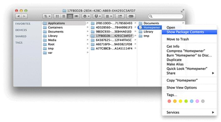 Viewing an application bundle