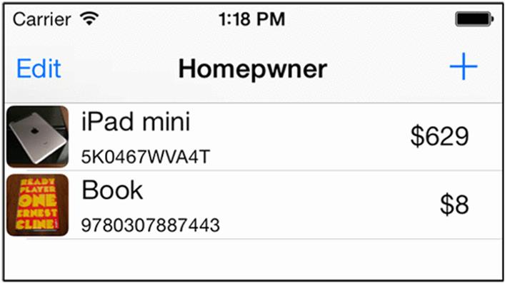 Homepwner with subclassed table view cells