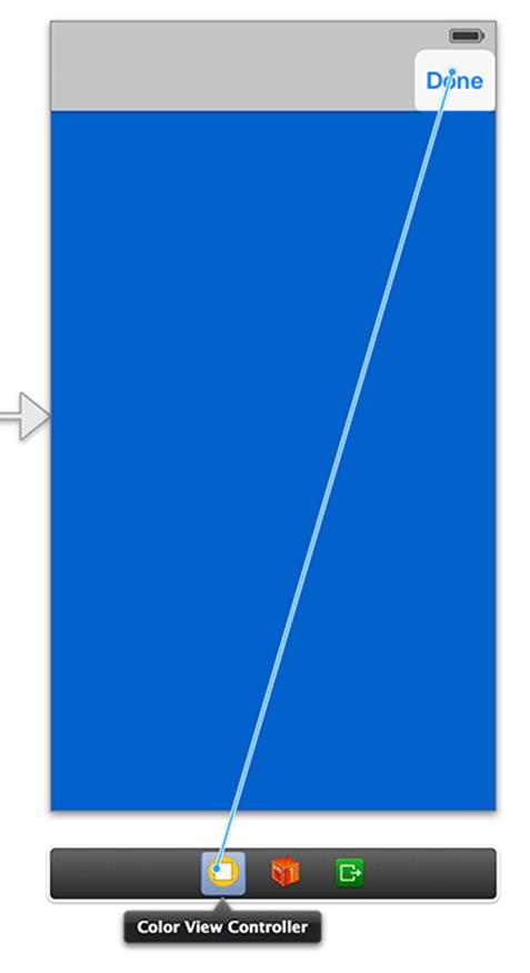 Setting outlets and actions in a storyboard