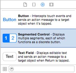 Segmented Control in Object Library