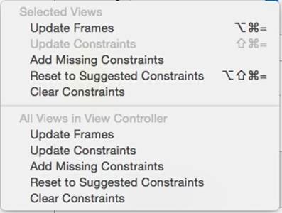 Issues menu