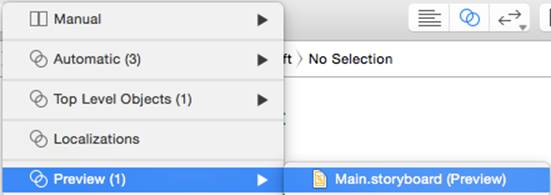Preview menu