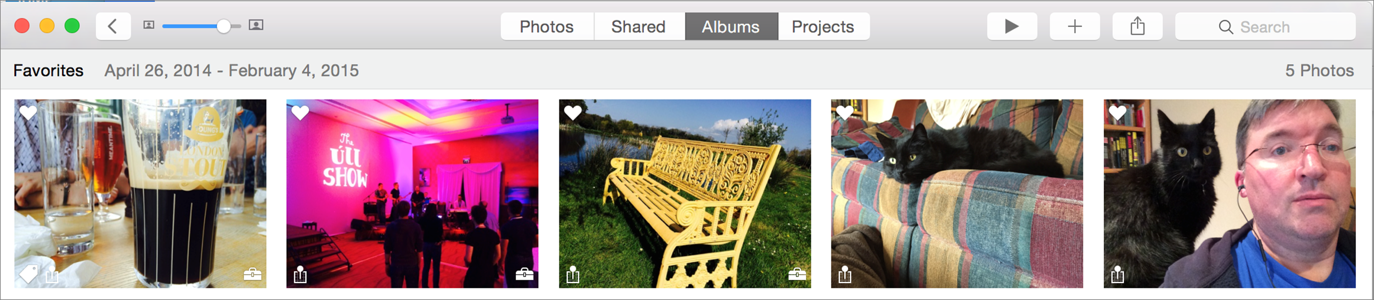 **①** If I had a favorite view of my photos, it would probably be quite similar to the Favorites view.
