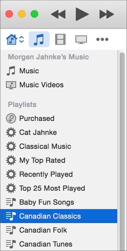 ①  On another person&rsquo;s computer, select a playlist from your own computer.
