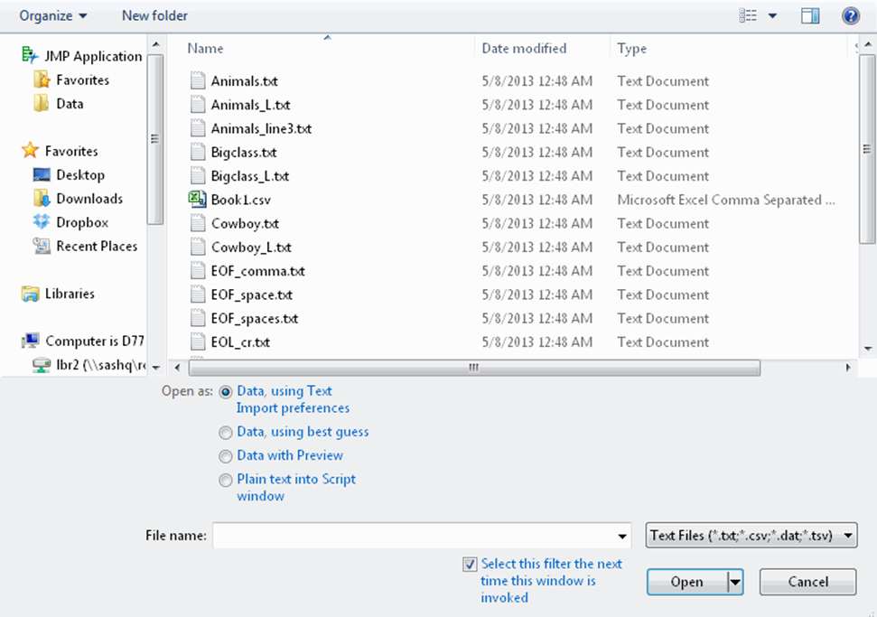 Importing a Text File