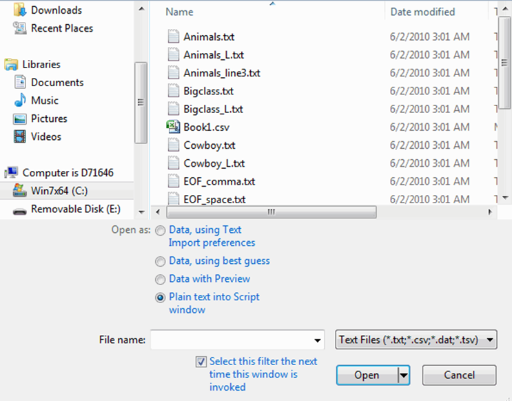 Select Text Files