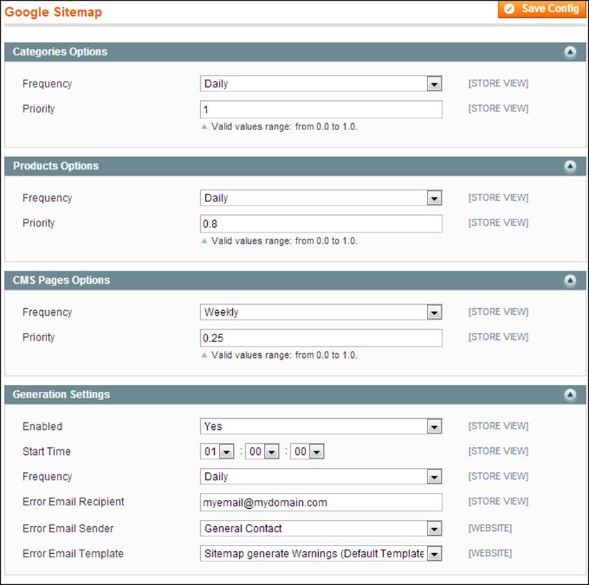 XML sitemap