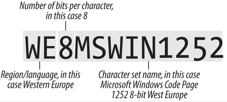 Oracle&rsquo;s character set naming convention
