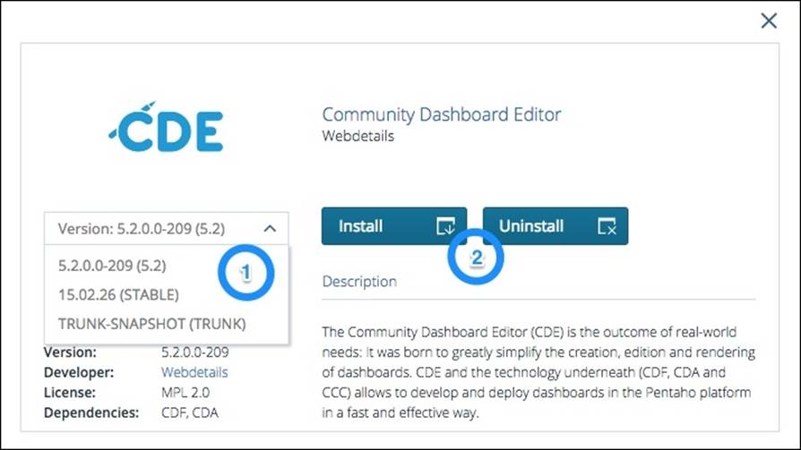 Installing the CTools using Pentaho Marketplace