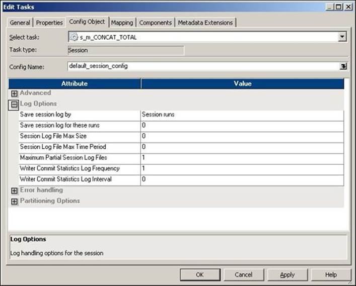 Tabs of the session task