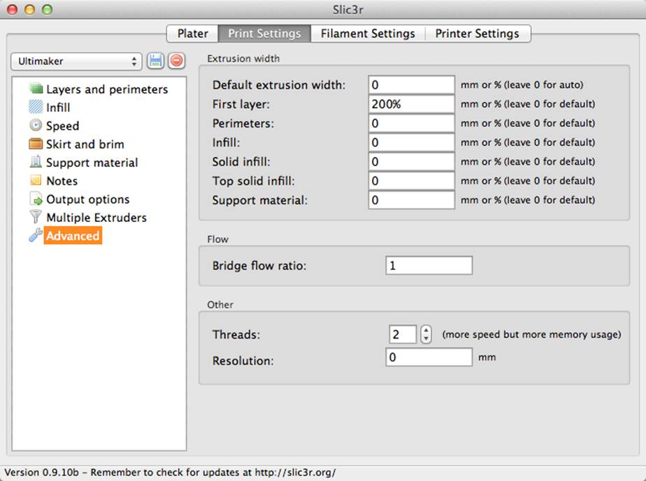 Advanced settings