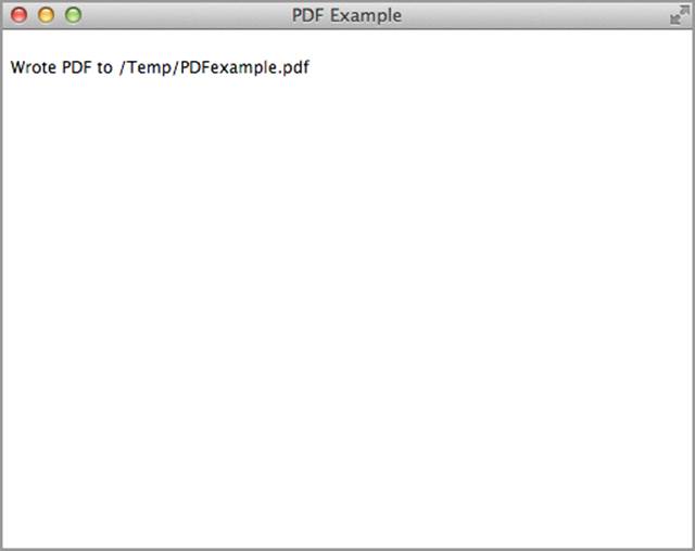 PDF example window showing the saved path