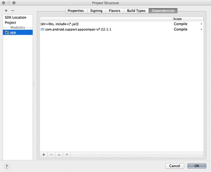 App dependencies