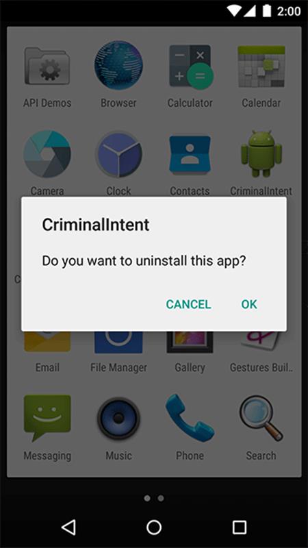 Deleting an app