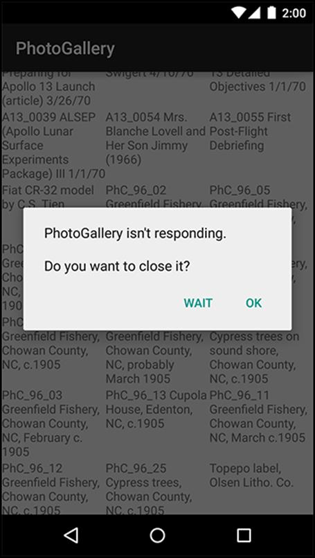 Application not responding