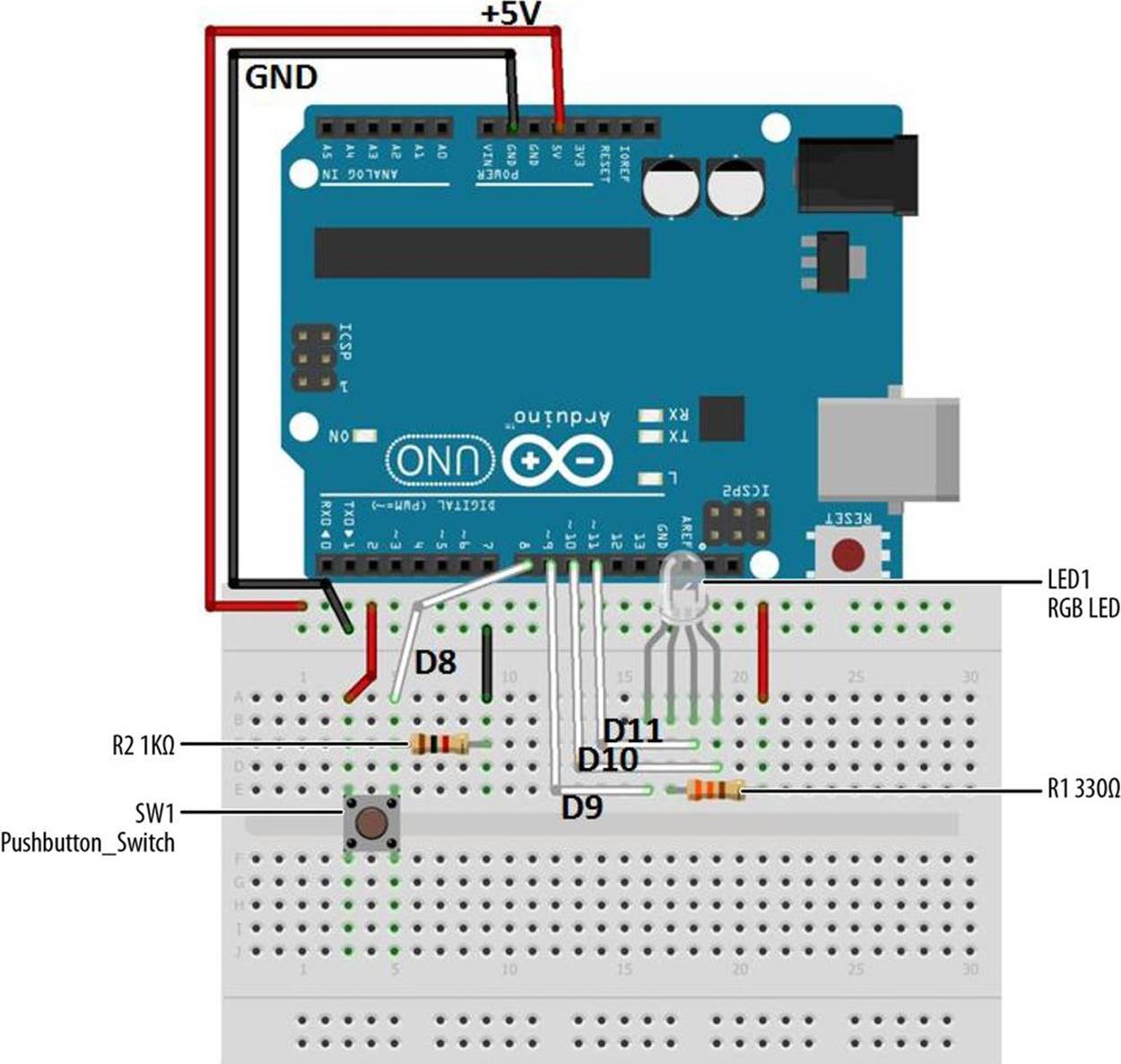 The Magic Light Bulb Fritzing diagram