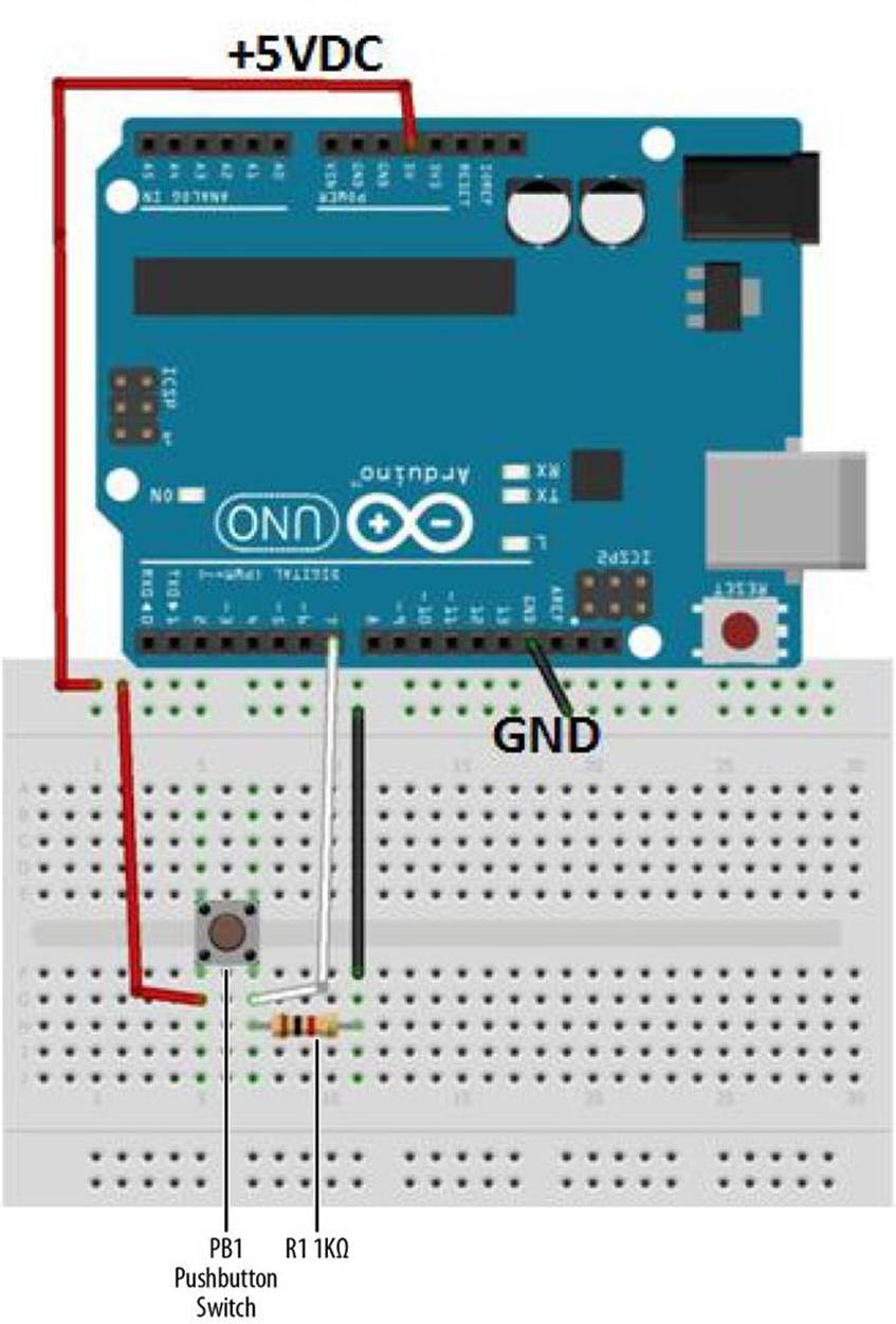 The Amazing Pushbutton Fritzing diagram