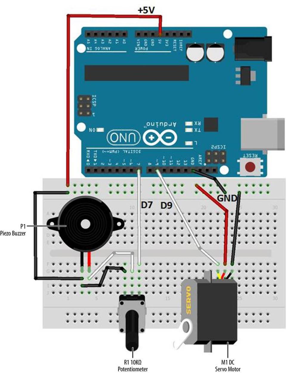 The Metronome Fritzing wiring diagram