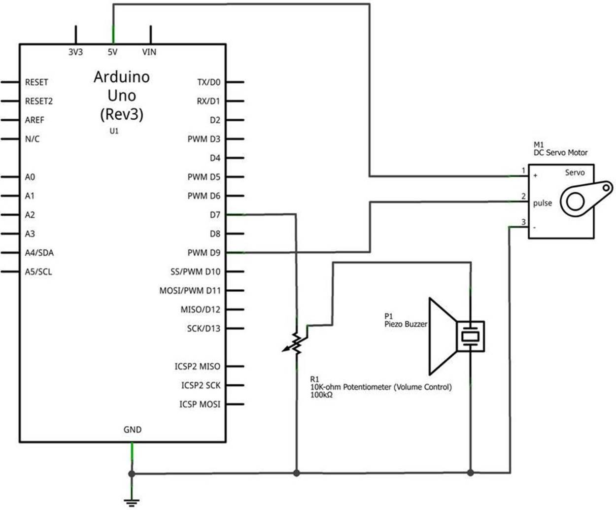 The Metronome Fritzing circuit schematic diagram
