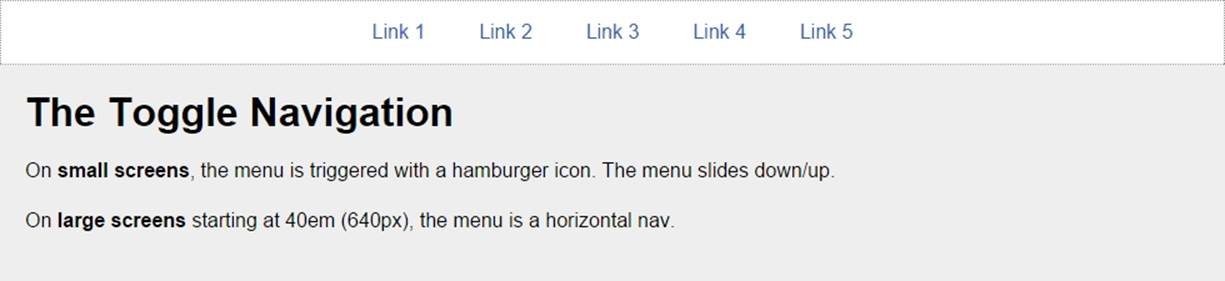 The Toggle navigation