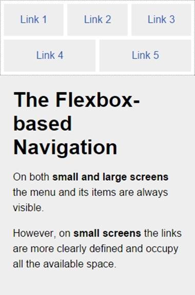 The Flexbox-based navigation
