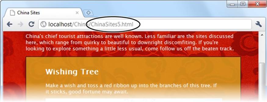 As a visitor clicks through the slides, the URL changes to match. The URL that appears is clean and sensible, and it refers to exactly the right spot in the slideshow.