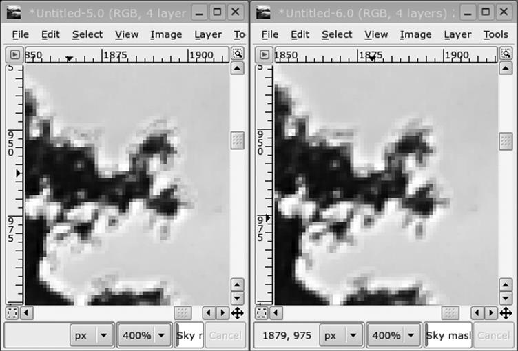 Blurring the mask &mdash; before and after