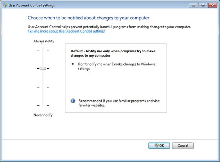 User Account Control settings