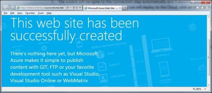 Publishing the HelloWorldService to the cloud website