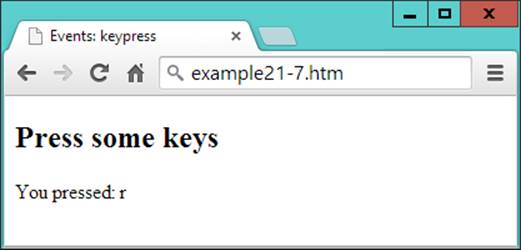 Processing key presses from the keyboard