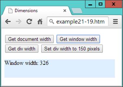 Getting and setting element dimensions