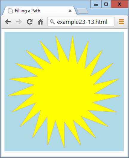 Drawing and filling in a complex path