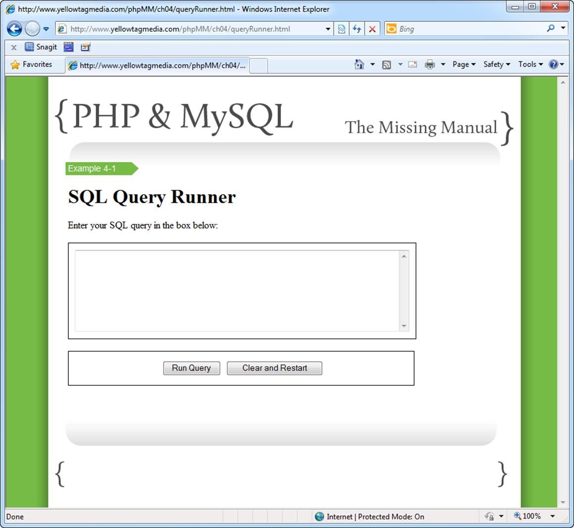 Who ever said you wouldn&rsquo;t spend plenty of time writing HTML and CSS when you became a full-fledged web programmer? Even with a basic SQL query runner, good structure and style make a huge difference in presentation and how easy your code is to update.