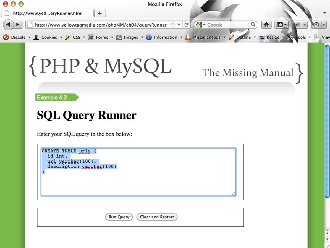 Using a textarea here lets your users enter SQL however they like. It&rsquo;s a small thing, but these little bits of flexibility and user-centric design make your web forms a lot more enjoyable to use. You wouldn&rsquo;t want to write a big long SQL statement in a giant input box on one line, so why would your users?