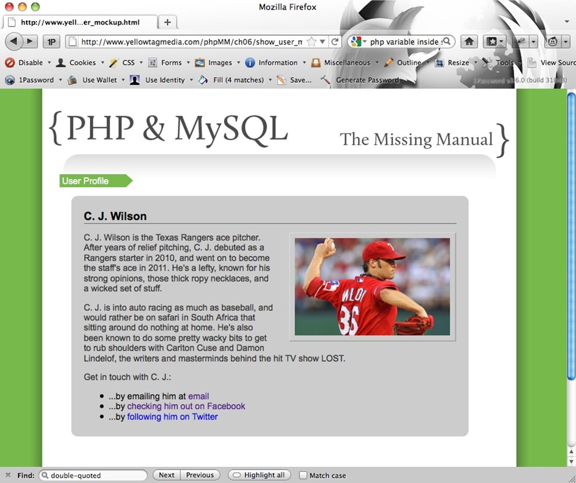 Sometimes the best PHP doesn&rsquo;t begin with PHP at all. Creating HTML pages is work, and often involves lots of tweaking, not to mention all the rules in your CSS you&rsquo;ll need to create. By starting with a plain old HTML page, you can get the look and feel of things just right. Then, when you&rsquo;re ready to start writing your PHP, you don&rsquo;t have much HTML work left; you can just drop in your database values in the right spots, and know your page will turn out great.
