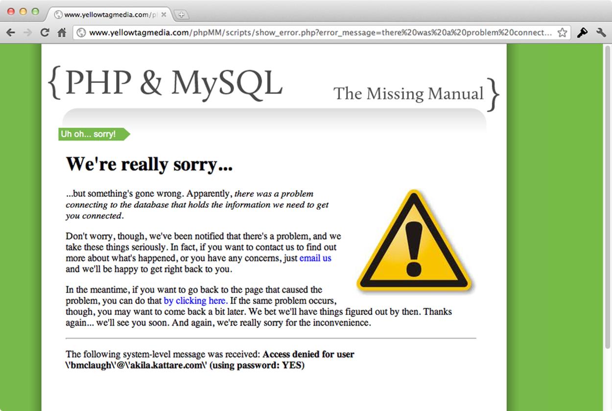 This is just about all you could ask for in terms of handling errors. You get to see exactly what the user sees, plus you get error reporting at a programming level. Say goodbye to die&hellip;show_error.php is a much better solution.