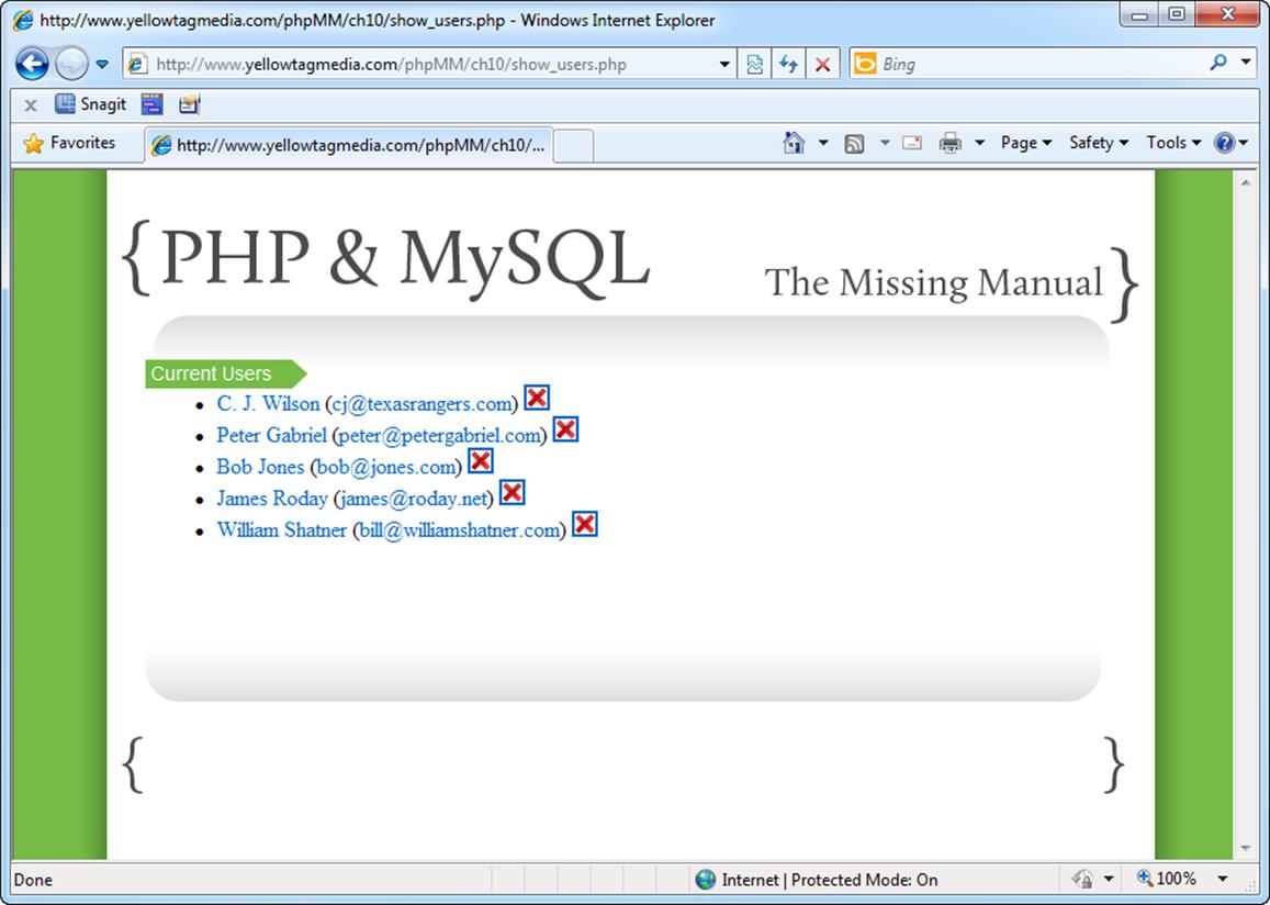 One of the things you&rsquo;ll do over and over in PHP apps is list things. Whether it&rsquo;s users or groups or products, listing is just one of those common tasks. So now&rsquo;s the time to make sure you understand how to iterate, or loop, over a list of results from SQL. Get that, and you&rsquo;ve got the core to about a third of all the common things you&rsquo;ll ever do in PHP web apps.
