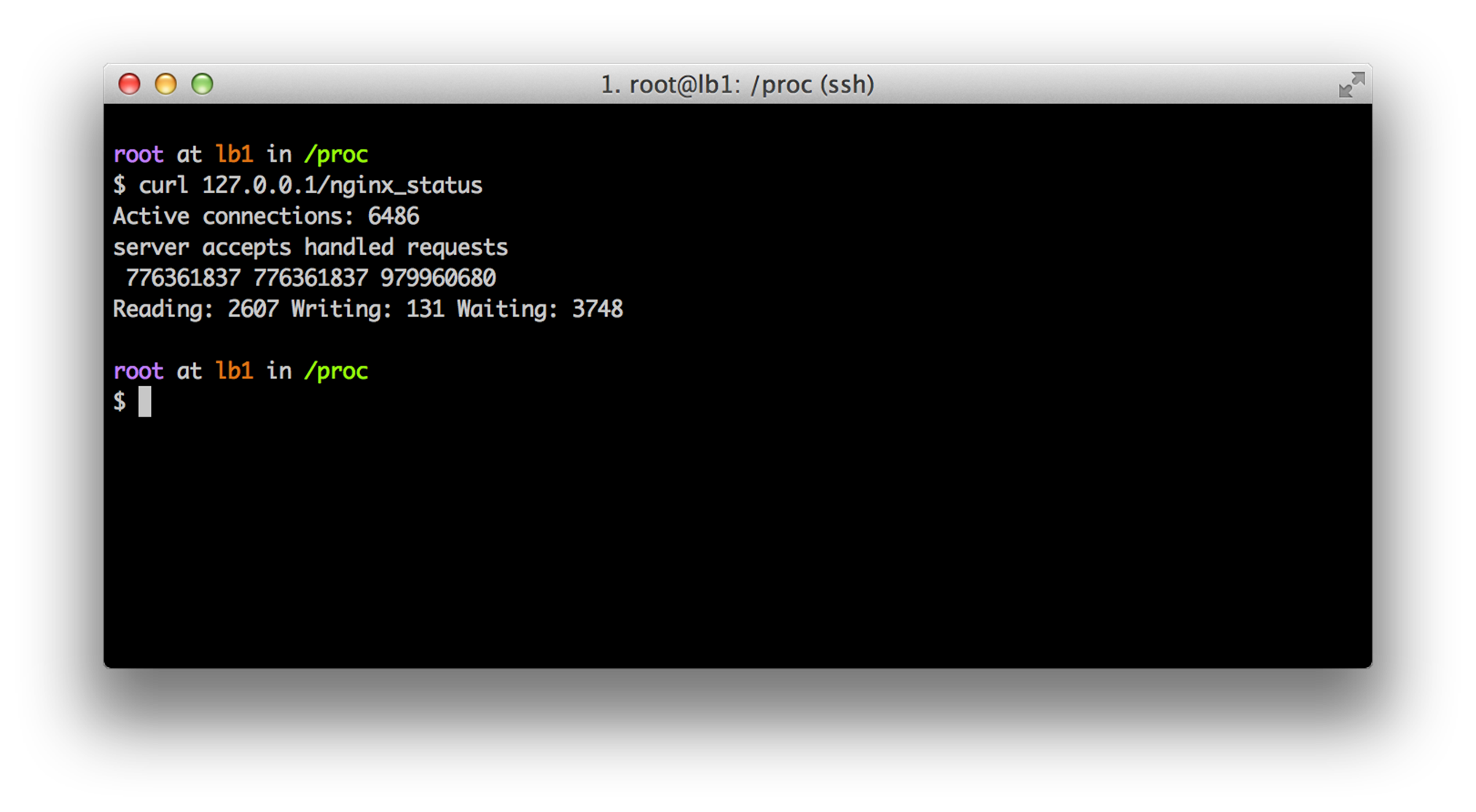 An example of a server with over 6000 active connections