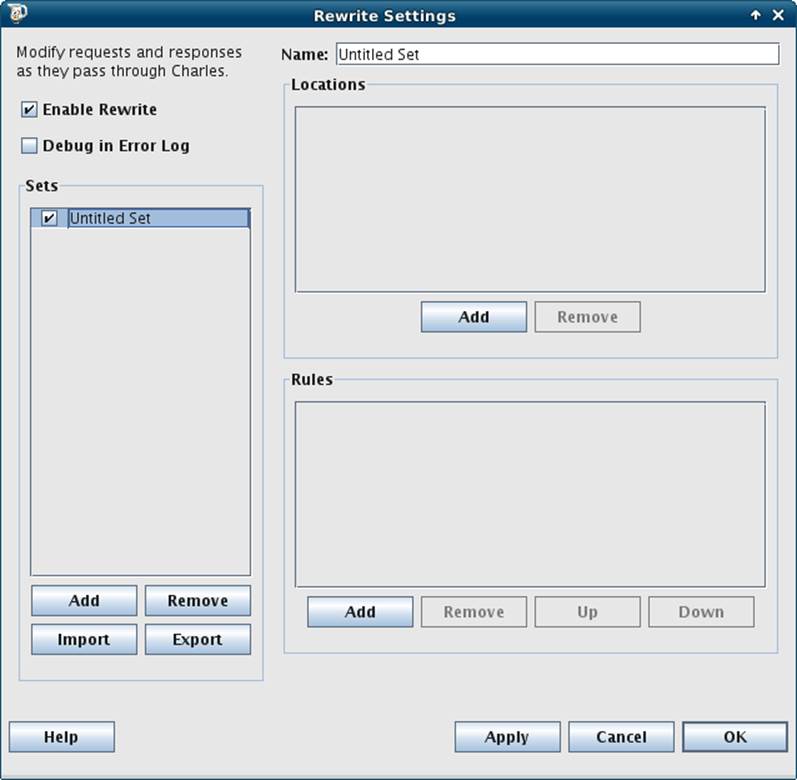 Charles allows rewriting of requests