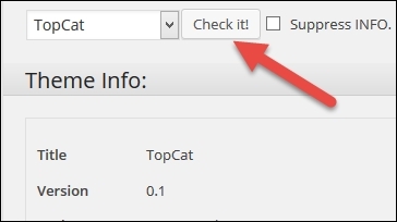Running a theme check plugin