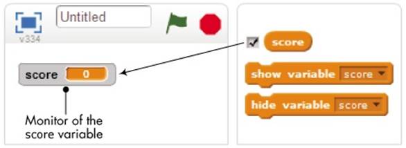 Show a variable&rsquo;s monitor by checking the box next to its name.