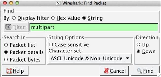 Extracting sensitive files with packet capture